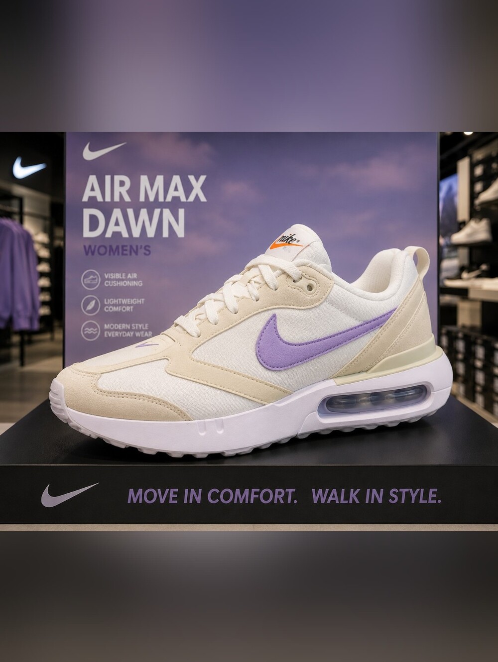 Nike Women’s Air Max Dawn — White/Purple Dawn-Light Bone